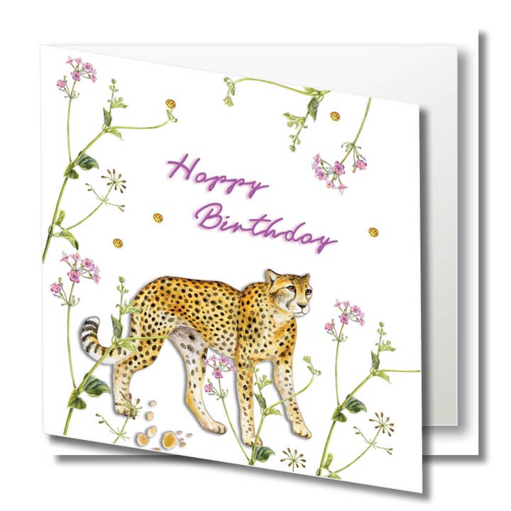 Verjaardag wenskaart - Cheetah voor wholesale door Zaquarella