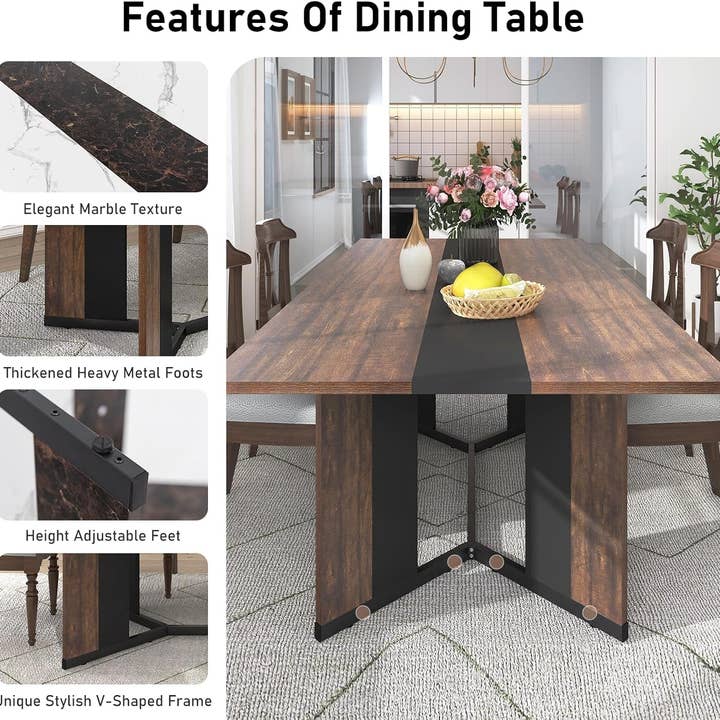 71In Large Rectangular Dining Table With Brown Tabletop for wholesale on Faire3