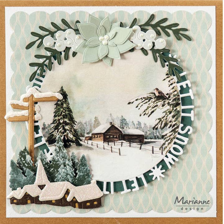 Ecstasy Crafts Distributing - Wholesale Craft Supplies - Marianne Design Craftables Die - Let It Snow Circle By Marleen2