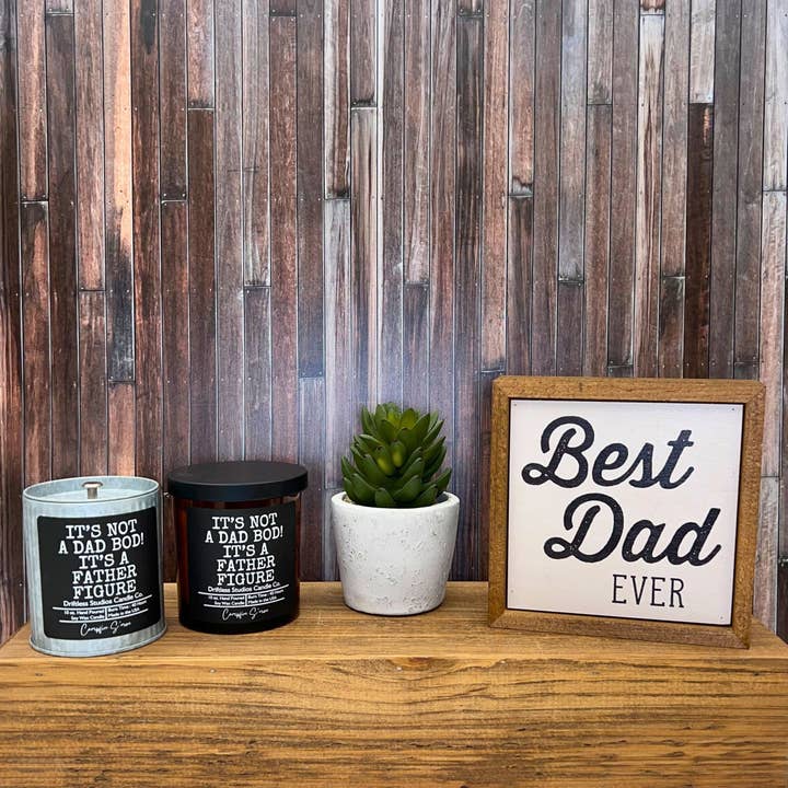 Driftless Studios - Wholesale Jar/Filled Candle - Dad Bod Funny Fathers Day Rustic Candle - Gift Candles