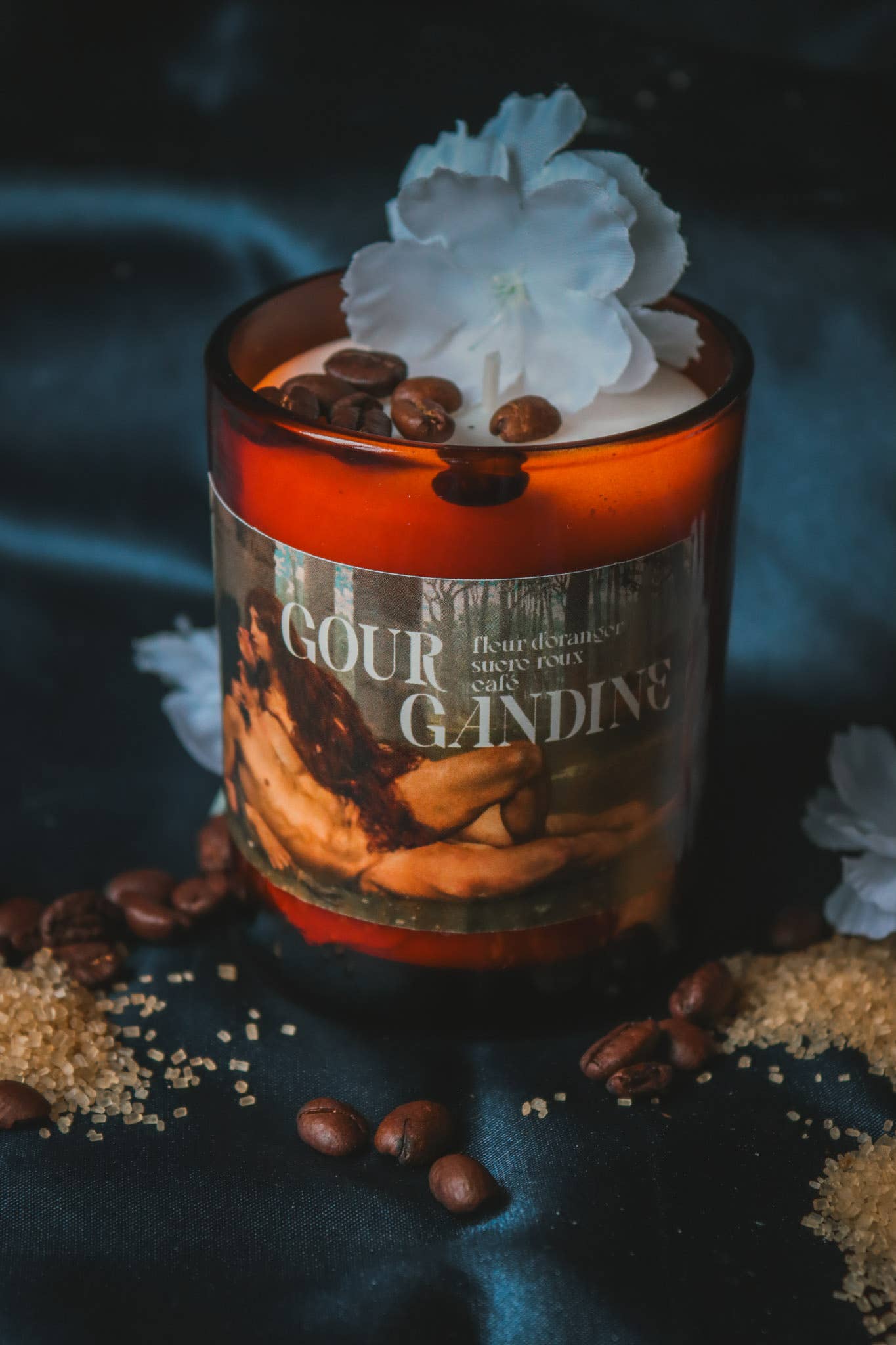 Gourgandine bougies - Wholesale Jar/Filled Candle - Orange blossom sugar coffee message candle, rapeseed wax8