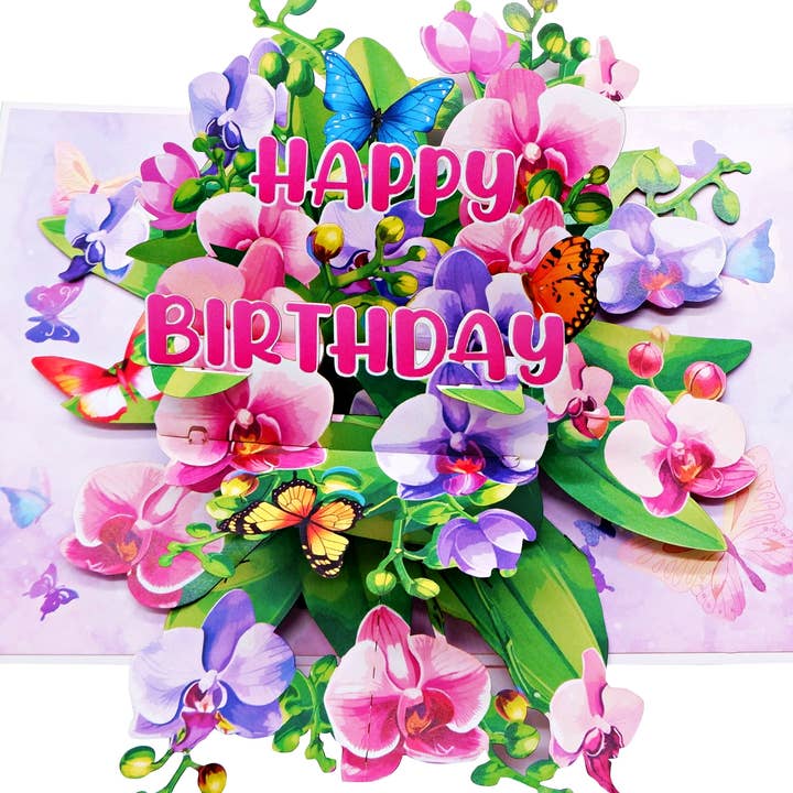 Wonder Paper Art – wholesale Everyday greeting card – Happy birthday Floral Pop Up Card