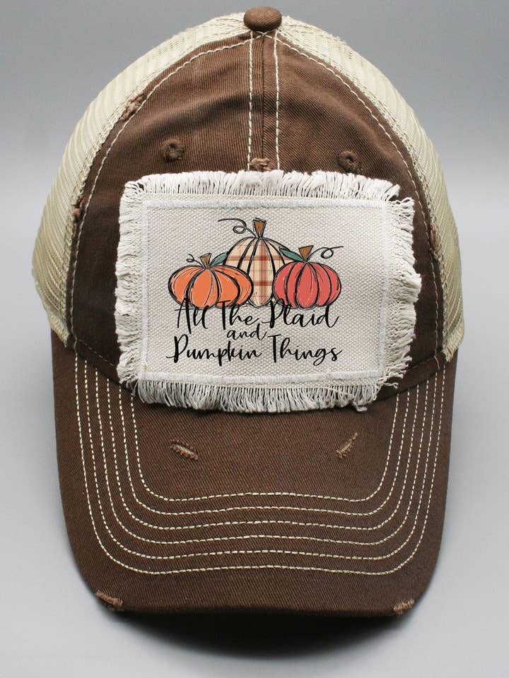 Fall Hat All The Plaid and Pumpkin Things 62021 for wholesale by Cali Boutique Wholesale