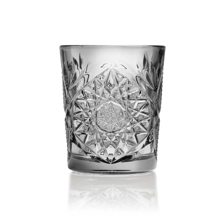 Libbey - Wholesale Cocktail/Liquor Glass - Libbey Hobstar Smoke Rocks DOF Glasses, 12oz, Set of 4
