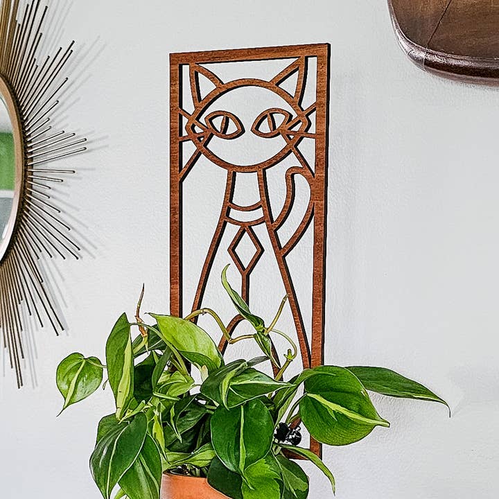Indoor Houseplant Trellis - MCM Cat (Wood) for wholesale by Leaf & Node