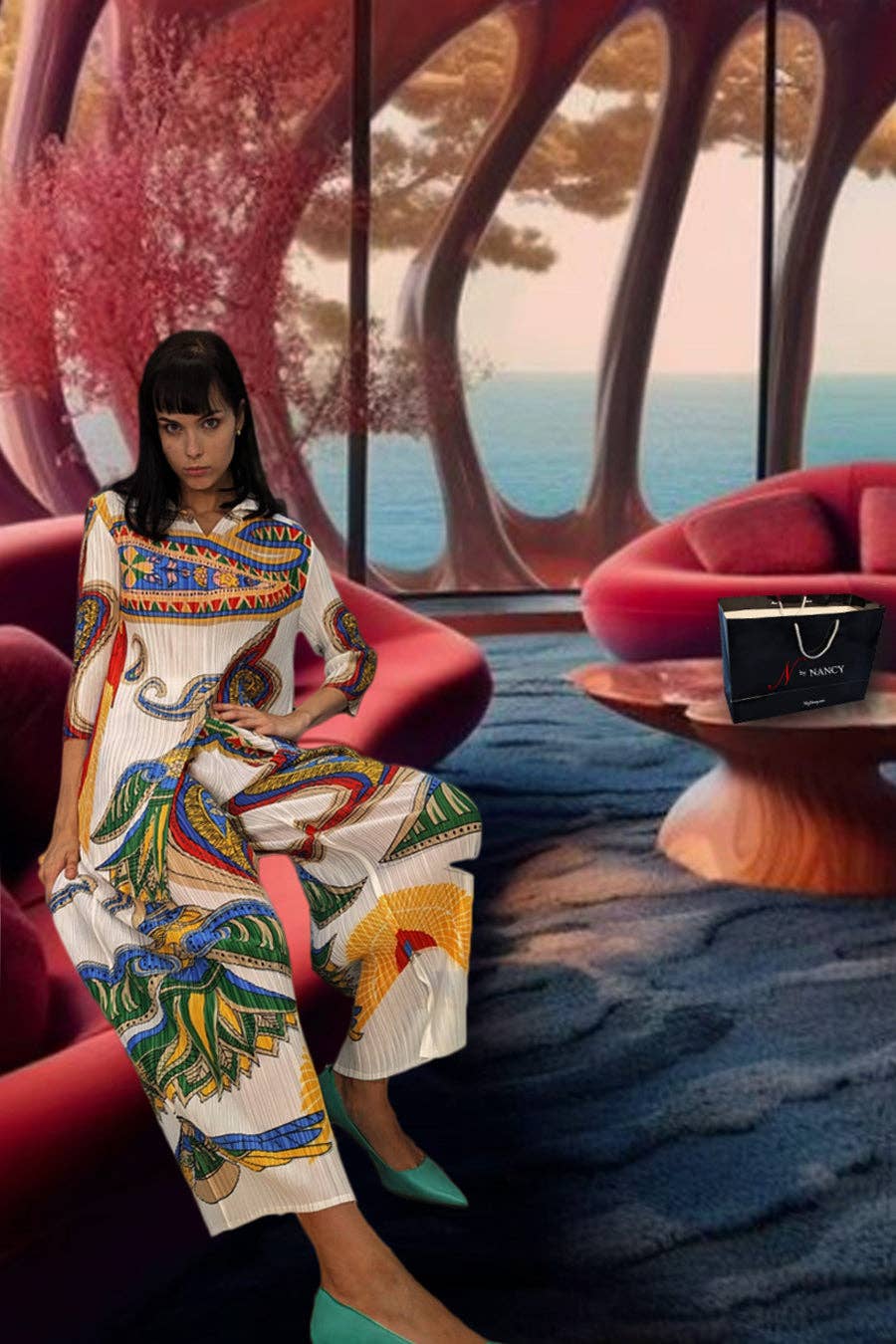 WHITE MULTI D10040 SET TOP / PANT for wholesale on Faire1