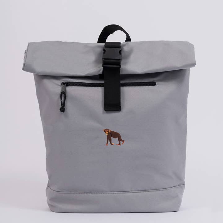 mochila roll-top reciclada chimpanzé por atacado de Big Wild Thought