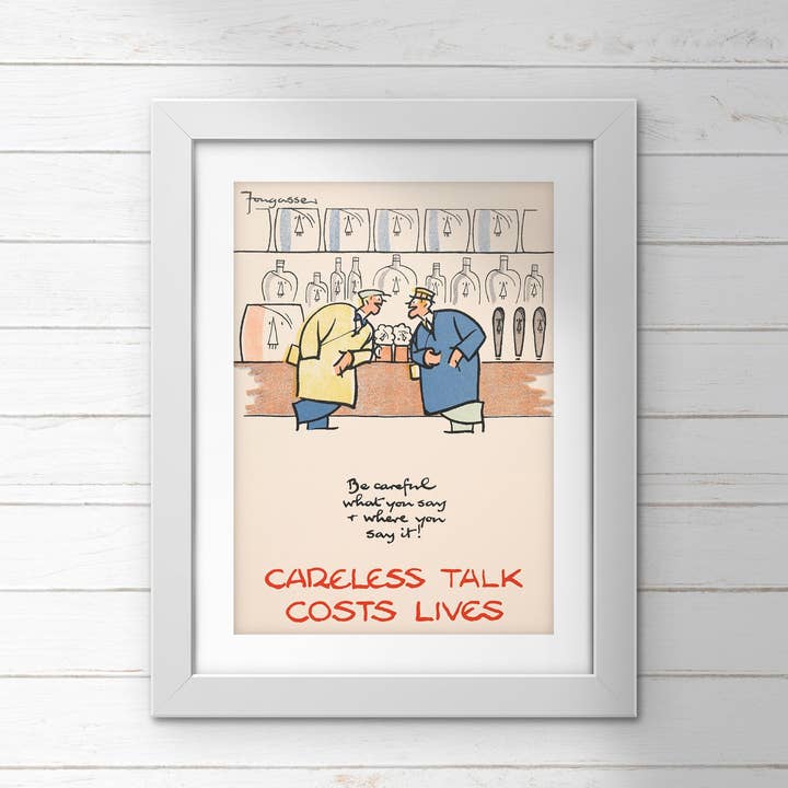 POSTER (Pack of 10): 'Be Careful What You Say And Where You Say It!' ML0032 for wholesale by Memory Lane