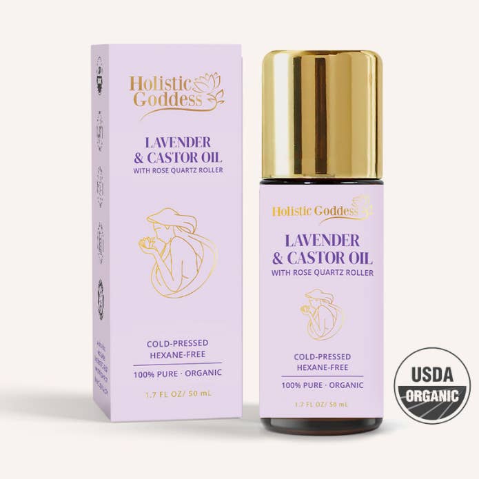 Organic Castor Oil Roll-on With Lavender for wholesale by Holistic Goddess