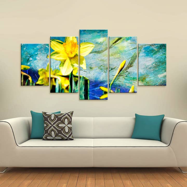 Ready2hangart o 'Painted Petals VII' 5-piece Canvas Wall Art for wholesale by Ready2hangart, Inc.