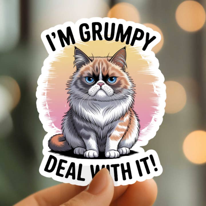 Mystical Monkey Toes - Wholesale Sticker - Funny I'm Grumpy Vinyl Sticker0
