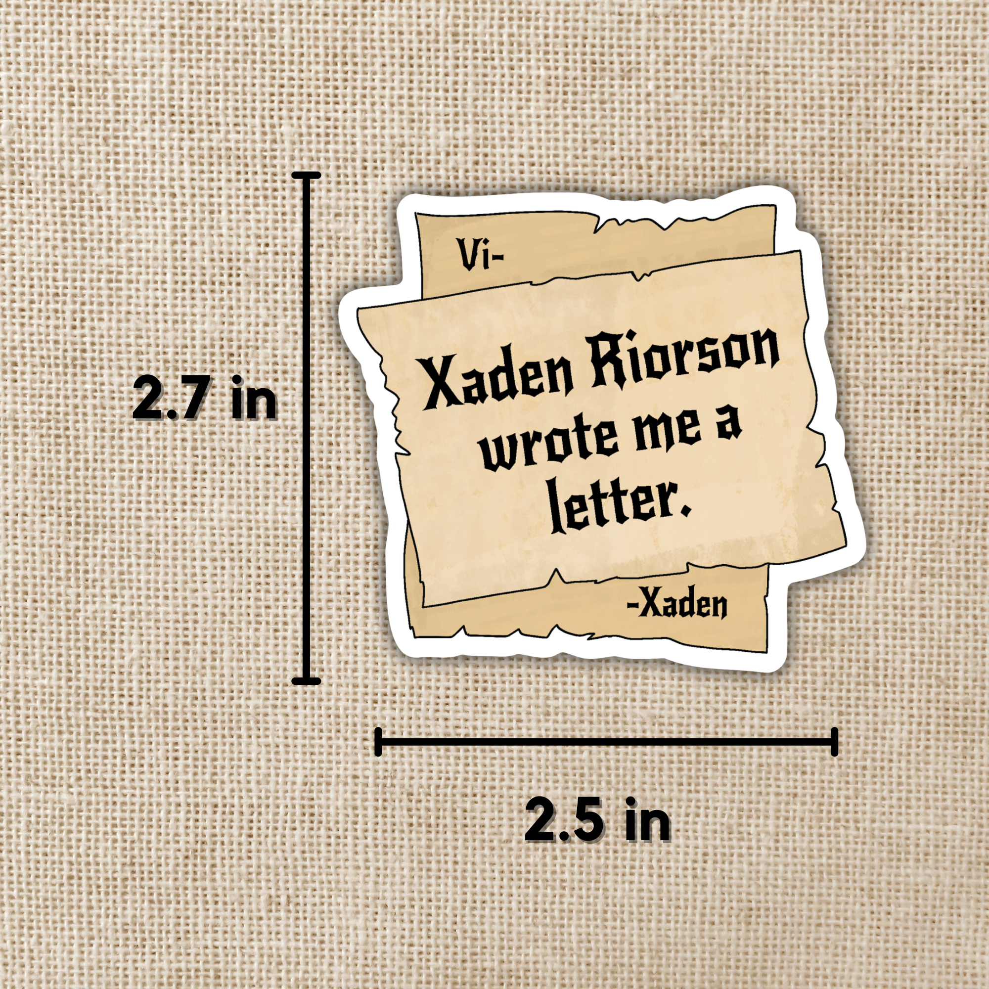 Kingdom of Threads - Wholesale Sticker - Xaden Riorson Wrote Me A Letter Sticker | Fourth Wing1