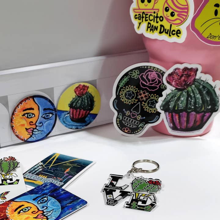 Prickly Heart Art - Wholesale Sticker - Sticker Cactus Cupcake vinyl sticker1