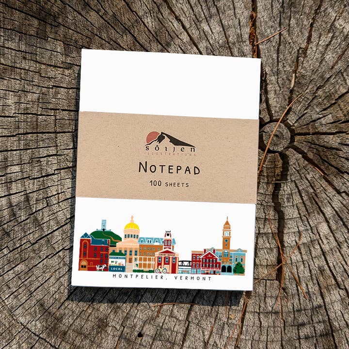 Soijen Illustrations - Wholesale Notepad - Montpelier Vermont Cityscape Notepad2