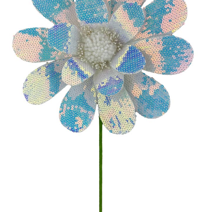 Spray di Margherite con Paillettes Iridescenti 24" x 8" 63630IRDS per la vendita all'ingrosso da parte di Trendy tree