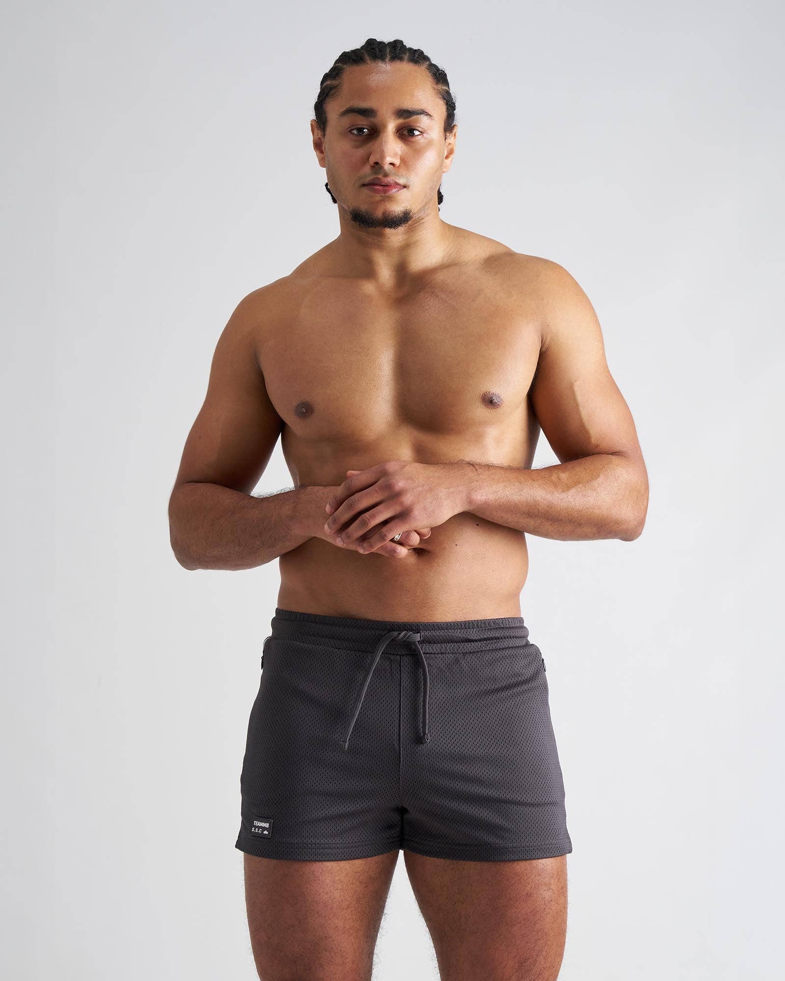 TEAMM8 - Wholesale Athletic shorts – Men's - S.S.C. Fraternity Mesh 3" Short - Gunmetal4