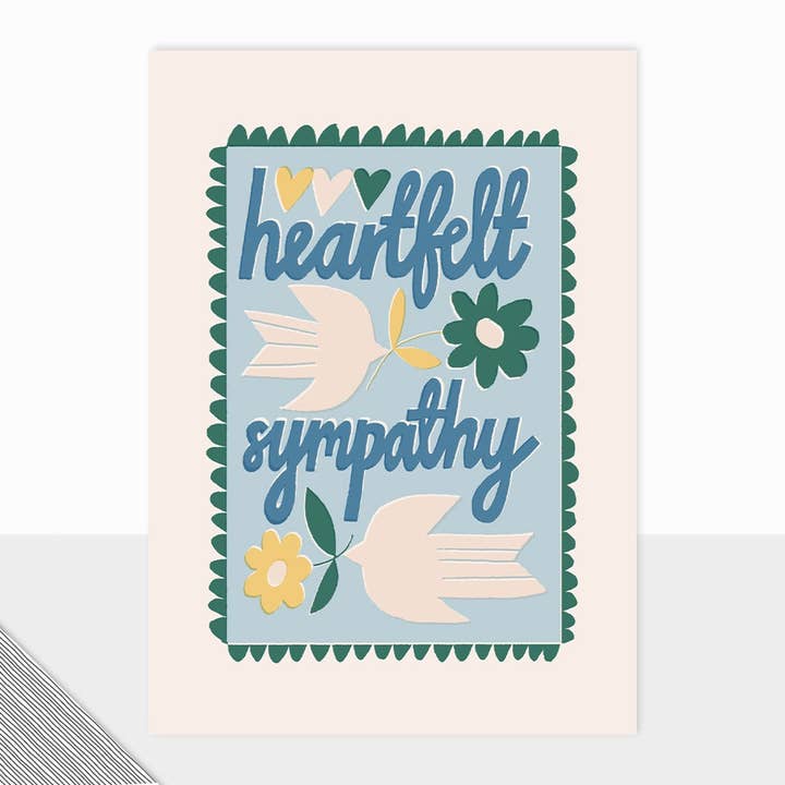 Laura Darrington Design Ltd – wholesale Sympathy card – Fontfetti - Heartfelt Sympathy