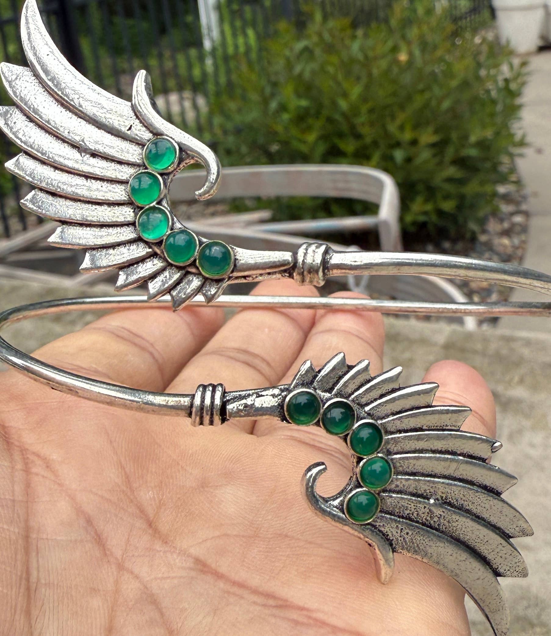 Lungta Imports - Wholesale Cuff Bracelet - Arm Cuff Bracelet Armlet Armband With Stones Angel Wings5