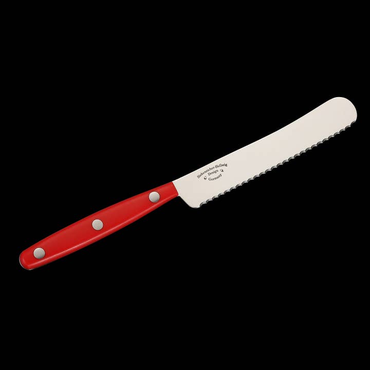 Ed Mahony - Wholesale Knife Set - 4 pcs set- PUMA serrated butter knives with red ABS handle