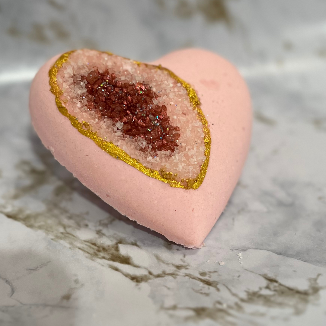 SNB Luxury Bath Products - Wholesale Bath Bomb/Fizz - Geode Amethyst Heart Bath Bombs | Valentines, Holiday 3