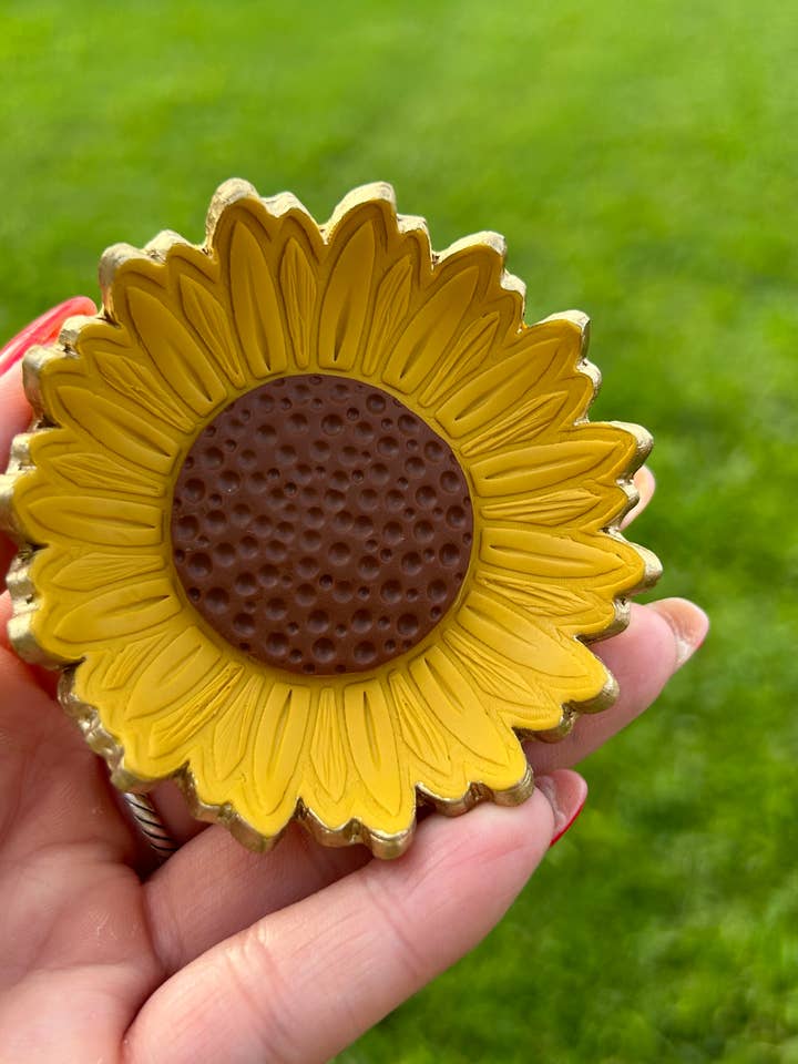 PolymerClay Sunflower Jewelry Trinket Dish for wholesale by Rachel Ray Co