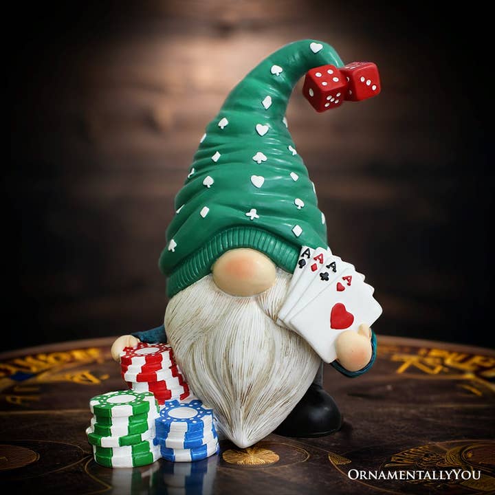 OrnamentallyYou – Estatueta decorativa por atacado – Estatueta de Gnomo do Casino Poker, Estátua Decoração de Mesa de 8"