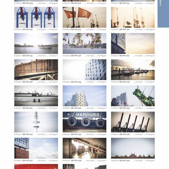 Kila-Photography - Deine Stadt auf Holz - Vente Porte-clés – unisexe - porte-clés sur bois - Hambourg - variante Magent4