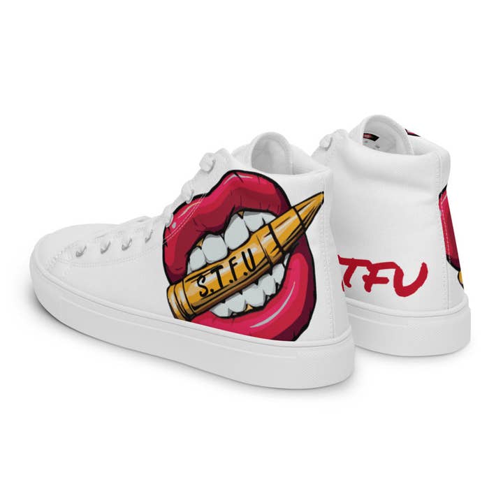 Camiseta alta de lona STFU Classic Logo para mujer, color blanco para venta al por mayor de STFU