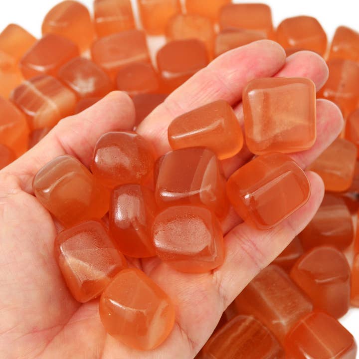 Honey Calcite Small Tumbled Stone (250g, 500g, 1000g) for wholesale by Kaia & Crystals