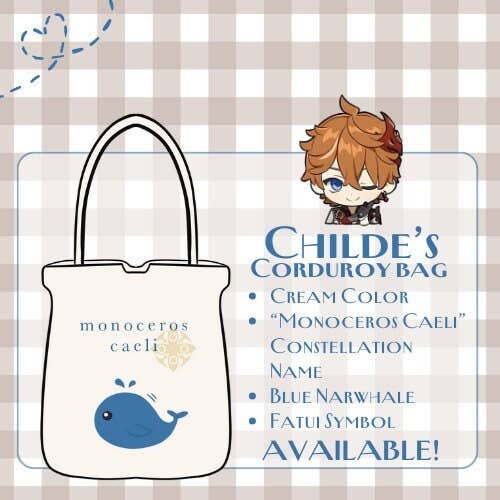 Childe Tartaglia Cord-Tasche - Genshin Impact Serie für den Großhandel von Studio Ayu