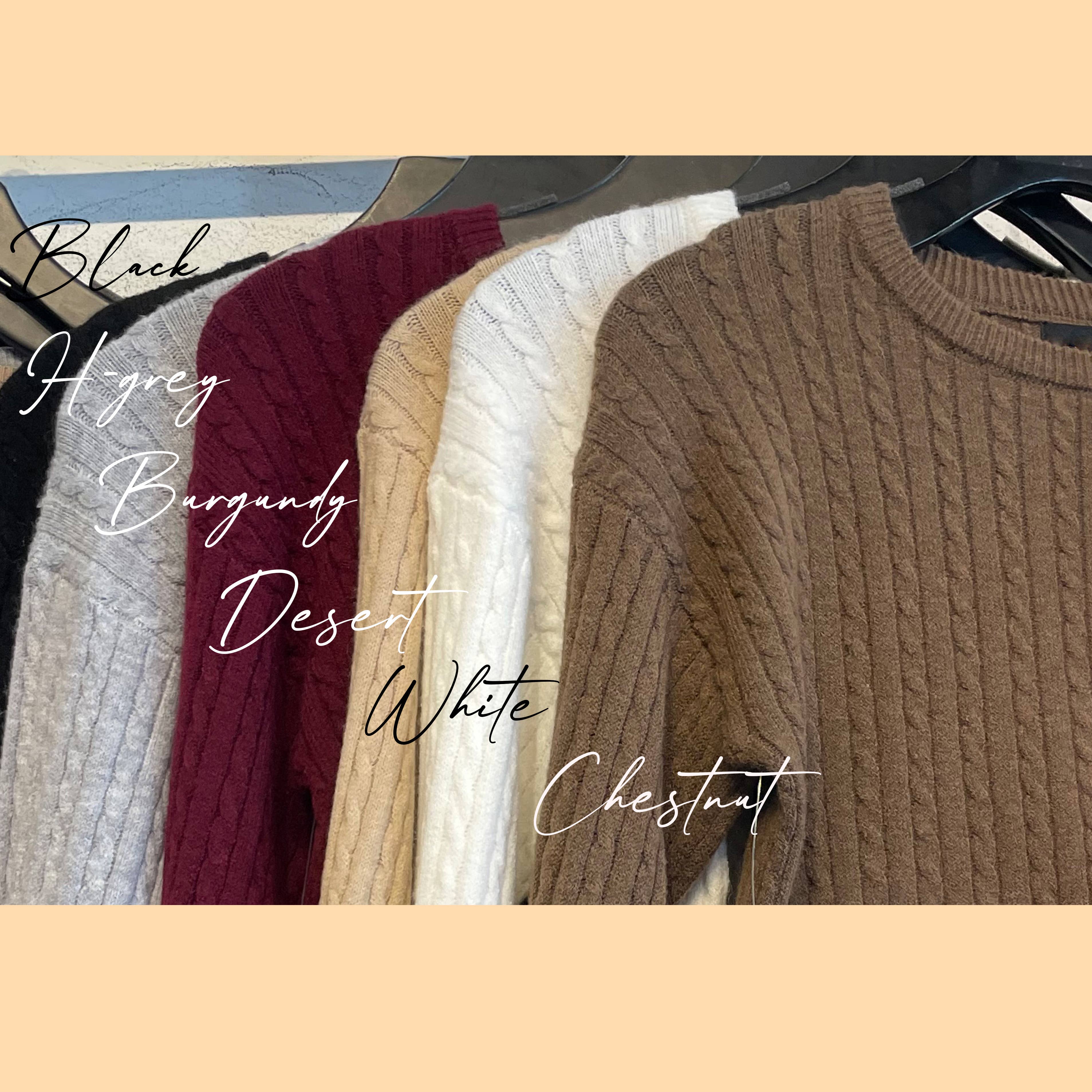 FREEZIA - Wholesale Knit Sweater - Women's - CABLE KNIT CROP SWEATER-F755463