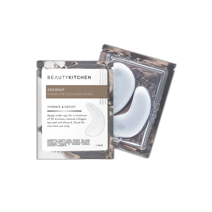 Beauty Kitchen - Wholesale Eye Treatment Mask - Coconut Collagen Under Eye Gel Mask (100 Case Minimum)1
