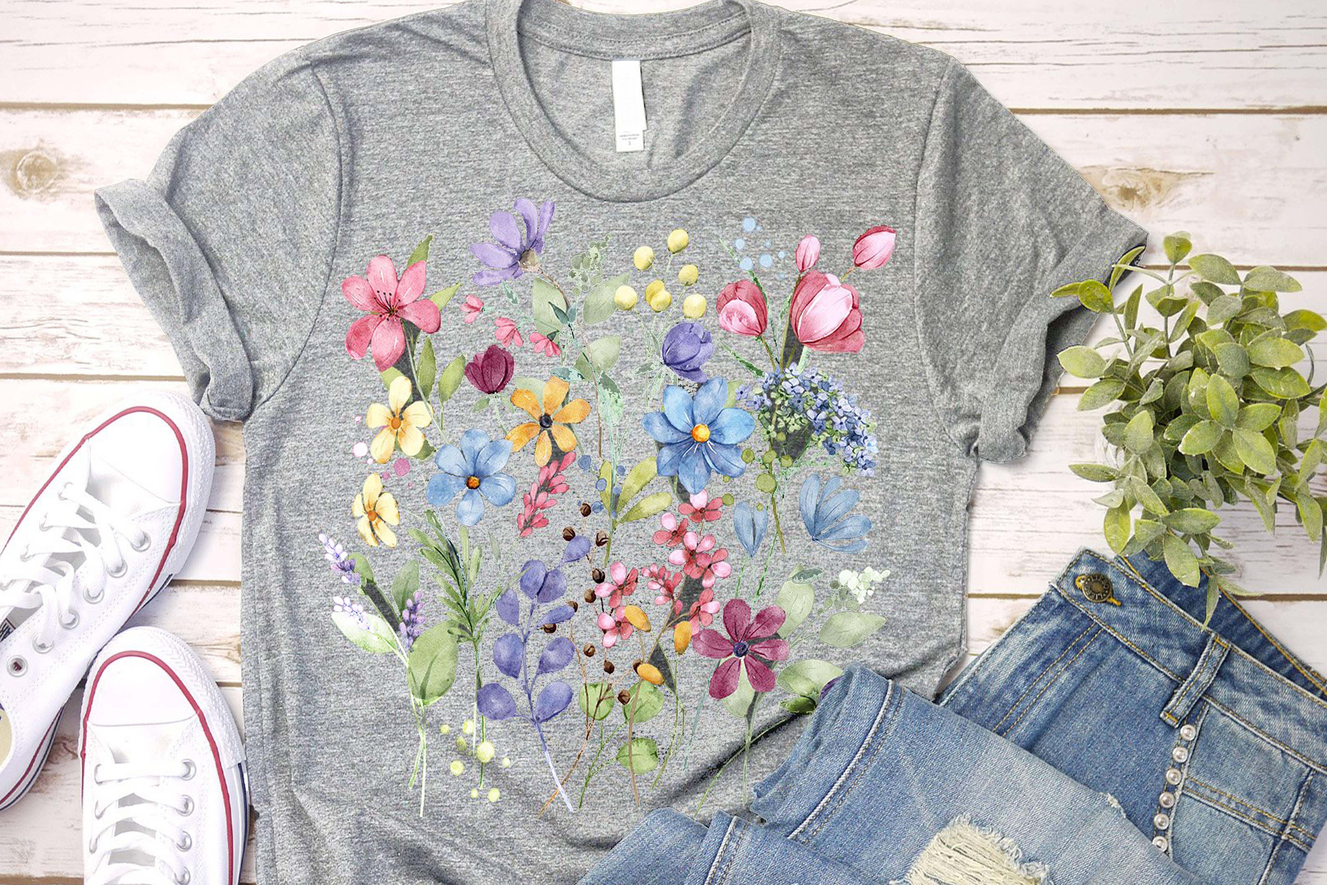 Burgundy Apparel - Wholesale Tunic - Women's - SUPER SOFT TOP WITH SPRING FLOWERS PRINT12