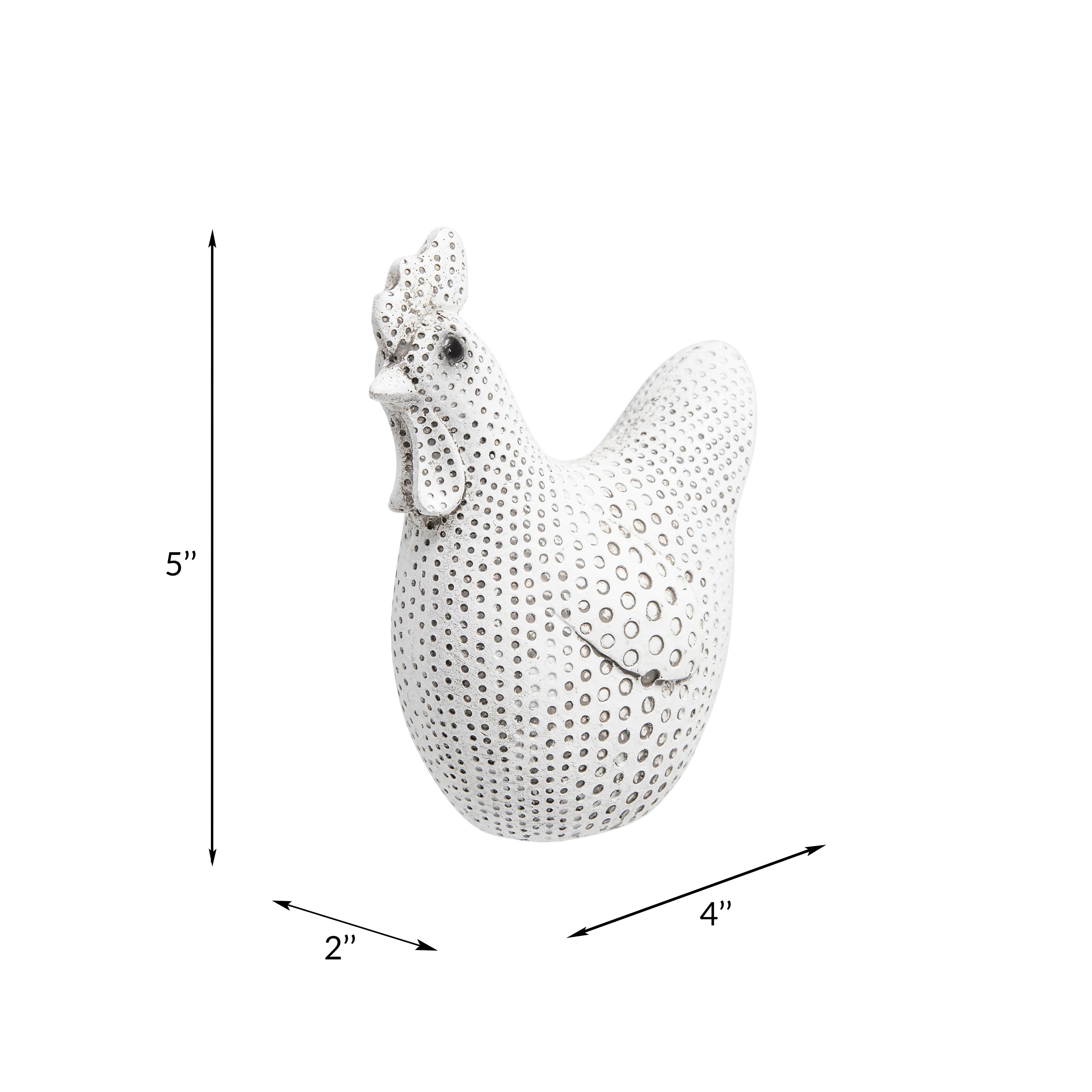Sagebrook Home - Wholesale Decorative Figurine - Decorative Sculpture - White Resin Spotted Chicken, 5 in.8