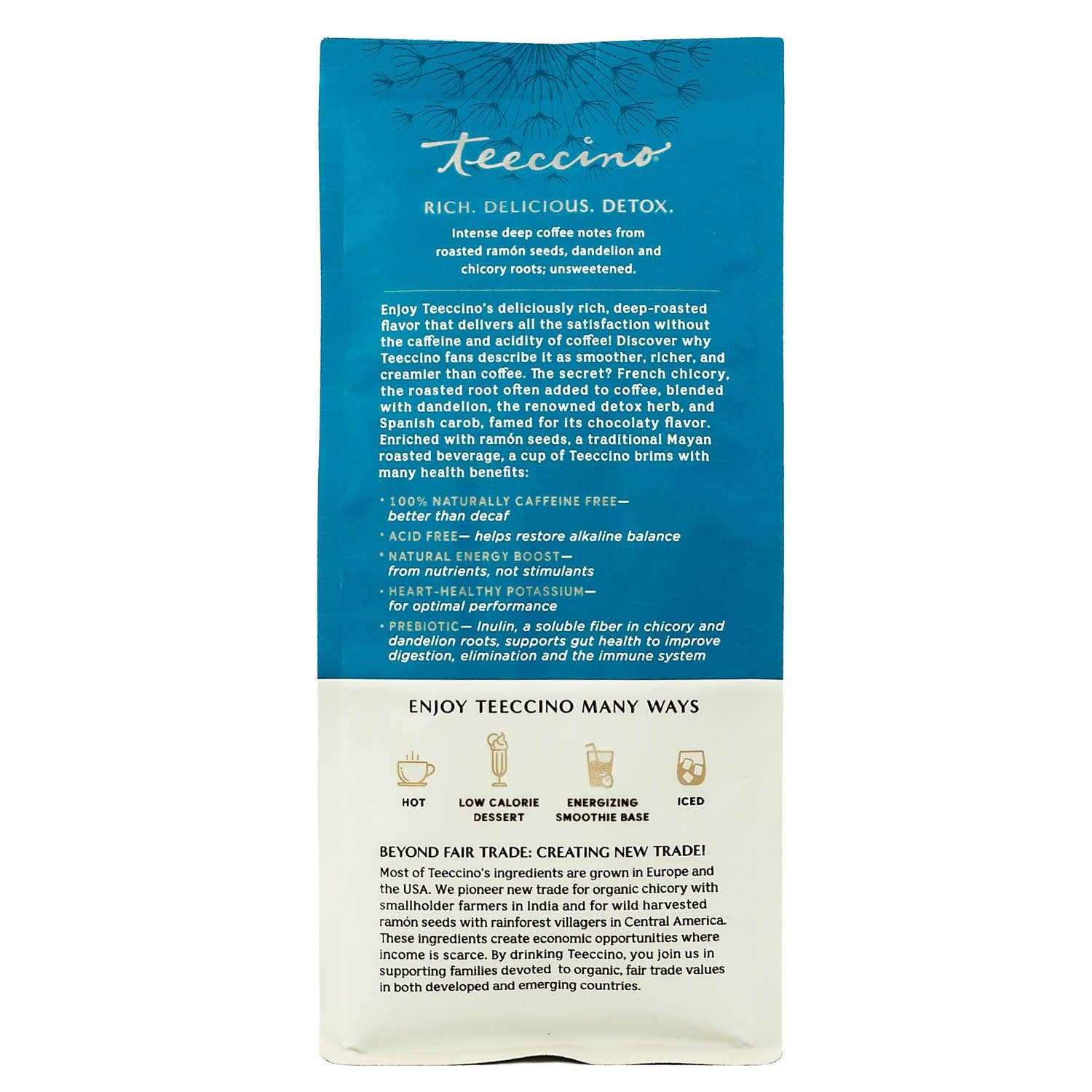 Teeccino - Vente Café moulu - Infusion à base de pissenlit torréfié foncé - Biologique2