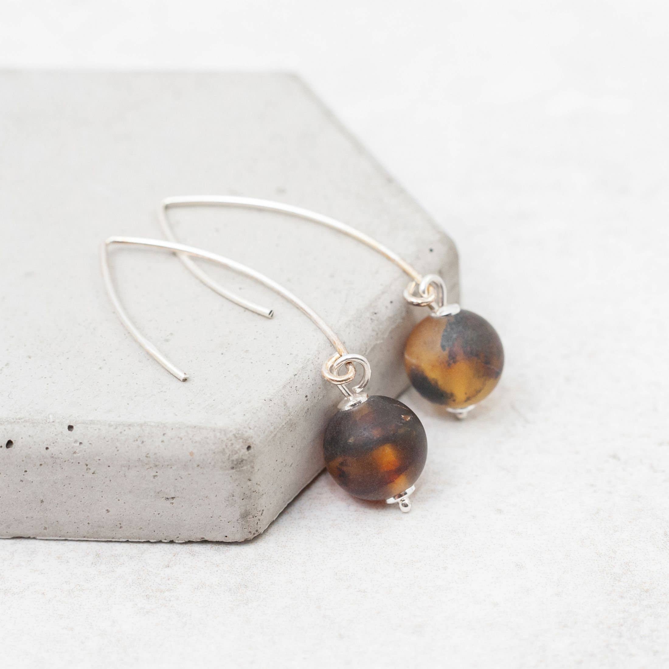 Marcin Waryszak - Wholesale Hoop Earrings - Green Amber Earrings Natural Baltic Amber Earrings Amber4