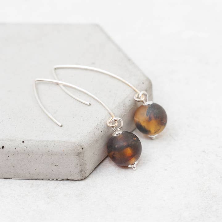 Marcin Waryszak - Wholesale Hoop Earrings - Green Amber Earrings Natural Baltic Amber Earrings Amber4