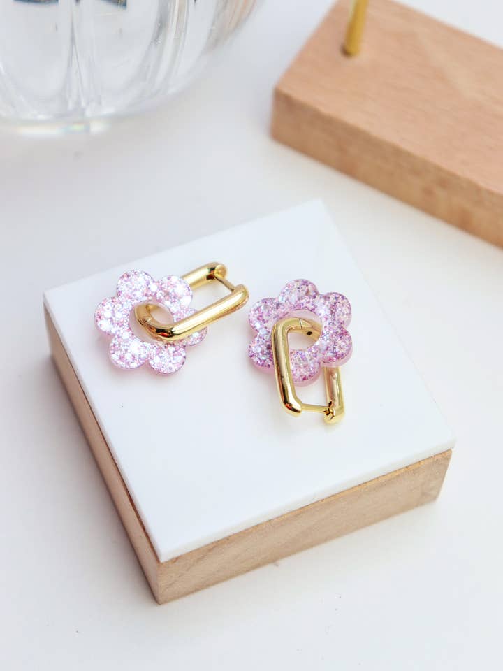 Austauschbare Kreolen Vivienne Pailletten Flieder für den Großhandel von CG Home