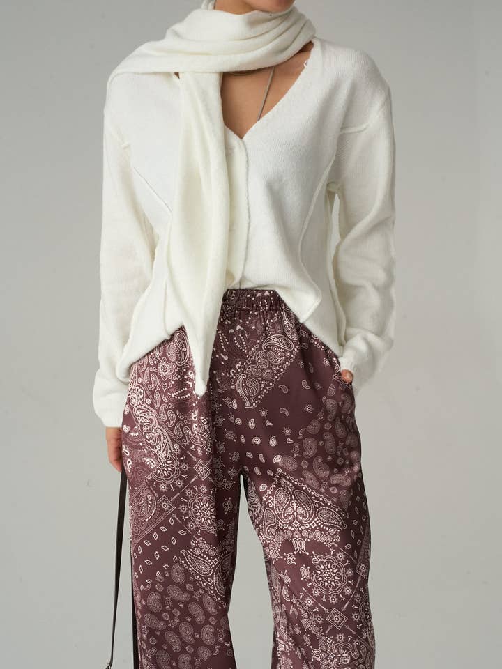 Cárdigan de punto suave color crema con chal para venta al por mayor de Design company-Fatma Balkir