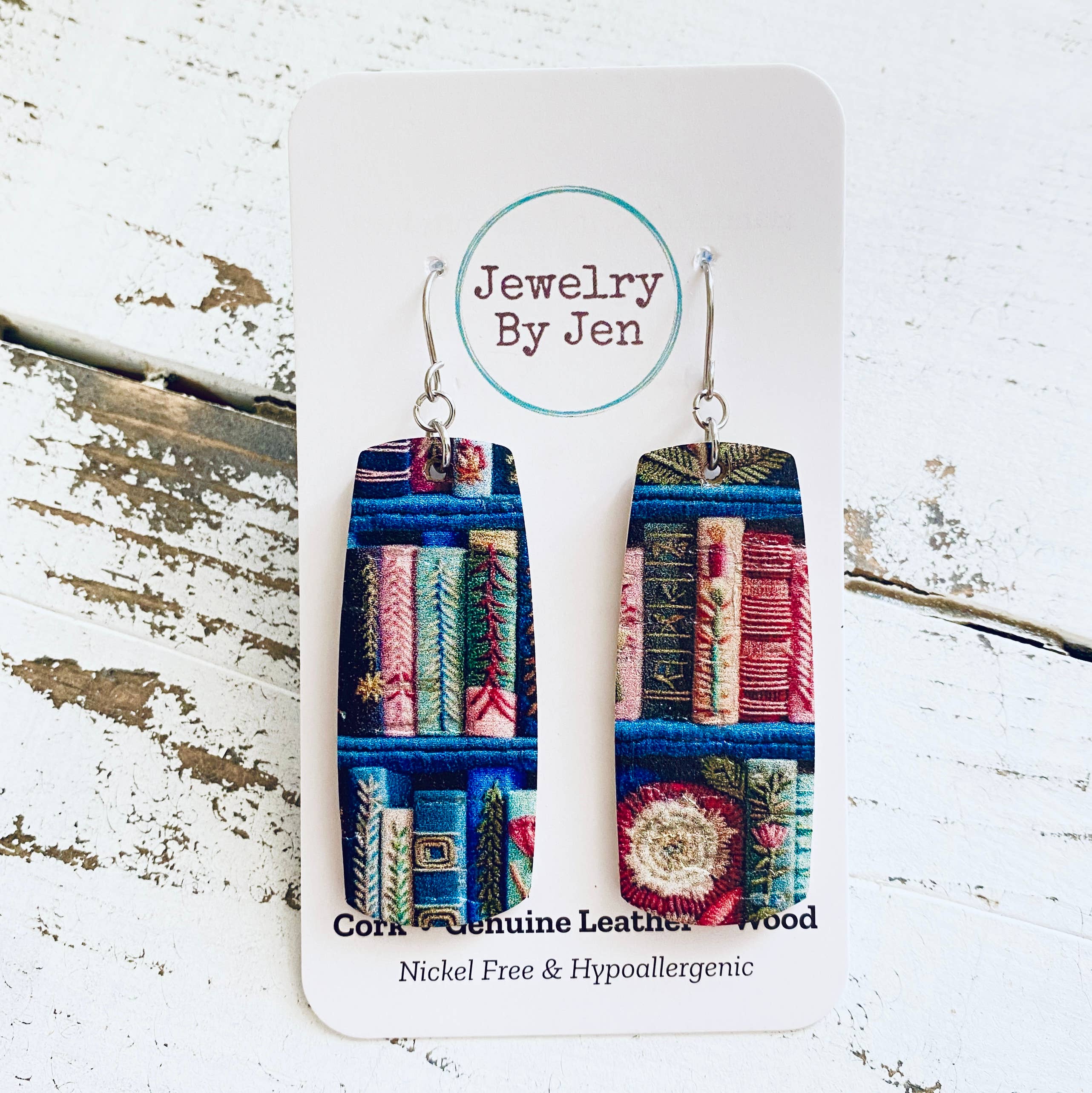 Jewelry By Jen - Vente Boucles d'oreilles pendantes - Boucles d'oreilles barre moyenne : Livres1