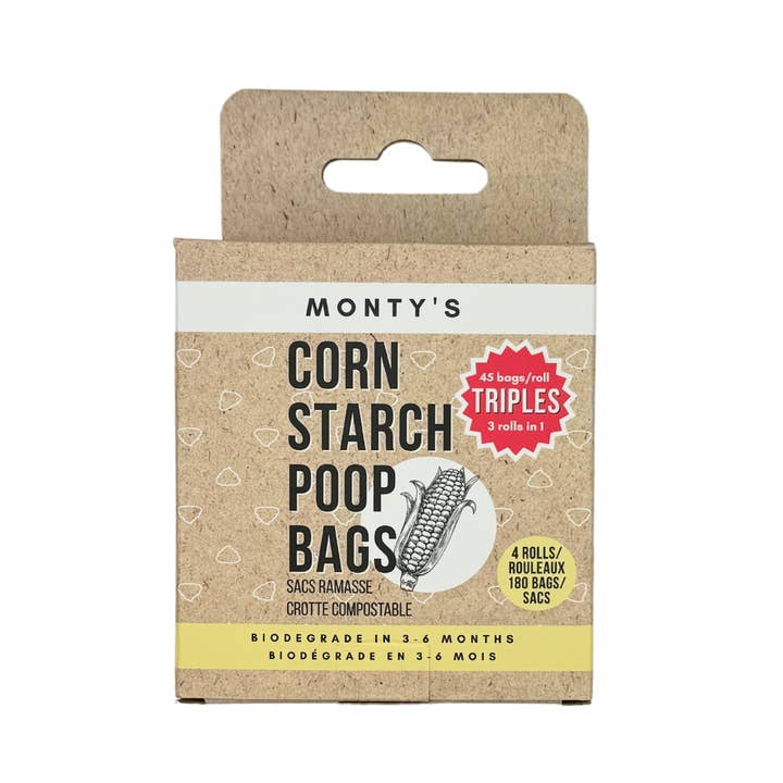 Monty's Bags - Wholesale Pet poo bag - Compostable Cornstarch Poop Bags - 9 x 13" - Triples Rolls 17