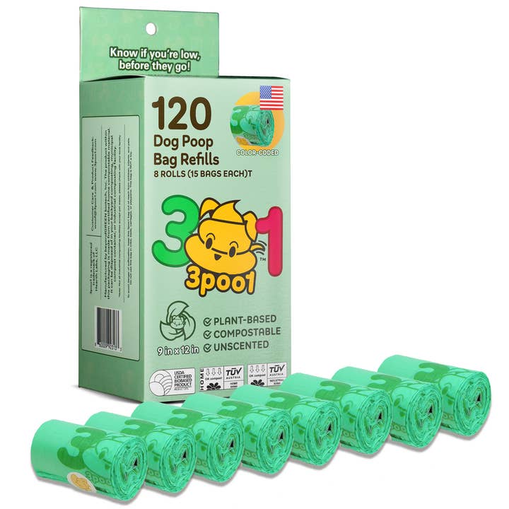 3poo1 - Wholesale Pet Poop Bag - 3poo1 Color-Coded Dog Poop Bags, Plant-Based + Eco-Friendly4