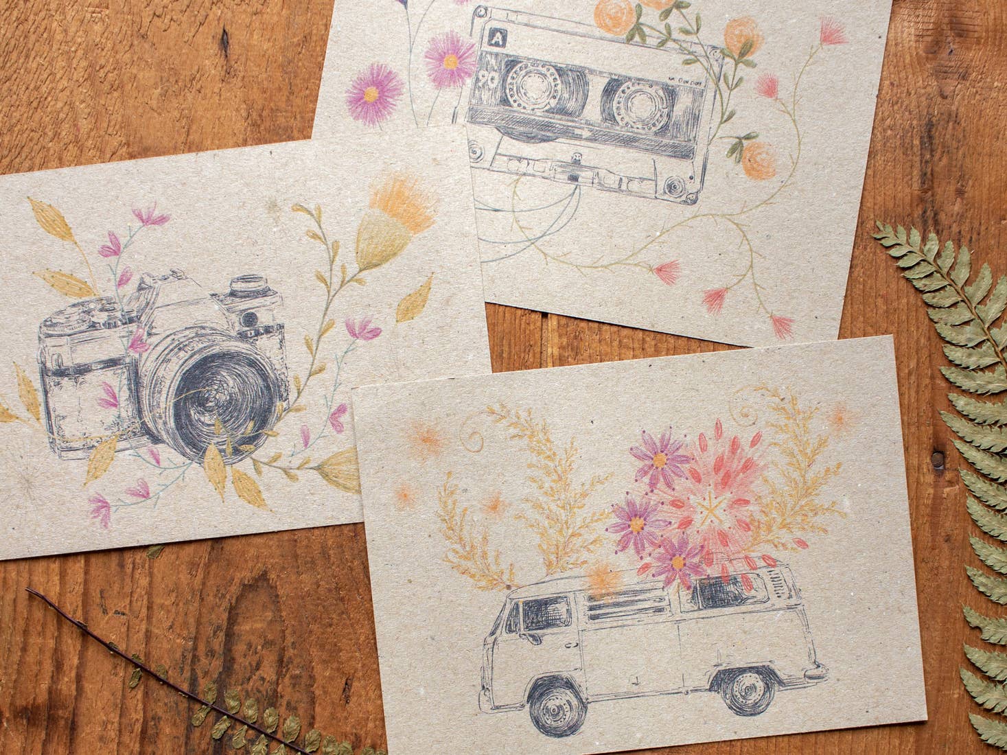 Rue de Pleine Lune - Vente Accessoire de broderie/point de croix - Carte à broder "En vacances" - kit de broderie sur papier6