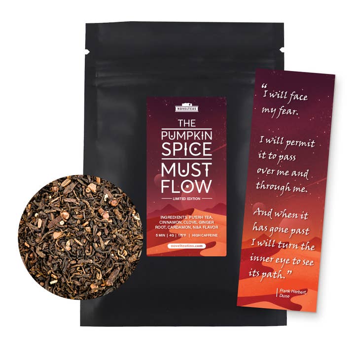 The Pumpkin Spice Must Flow - Loose Tea Tea with Bookmark for wholesale by Novelteas LLC