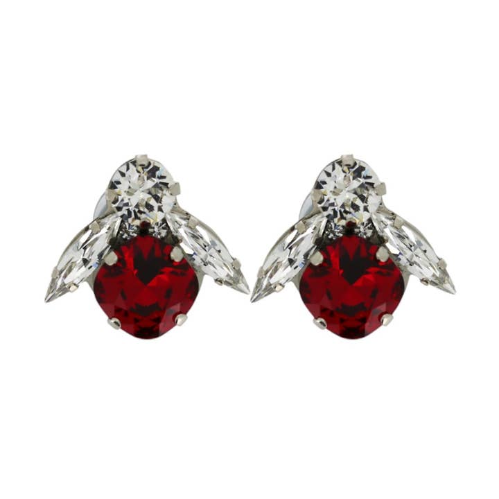 The Big Red Bee Earrings in Platinum (Pierced) for wholesale by VICKISARGE