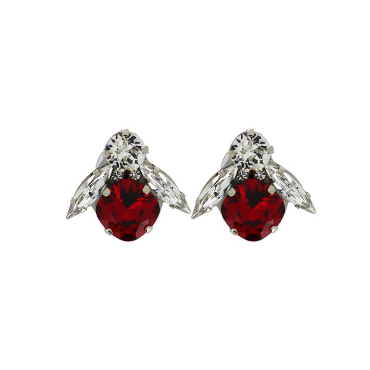 The Big Red Bee Earrings in Platinum (Clip) for wholesale by VICKISARGE