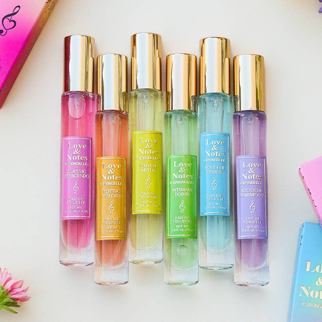 Confezione assortita di eau de toilette Love & Notes per la vendita all'ingrosso da parte di Spongellé | Christmas 2025 | Stocking Stuffers | Gifts