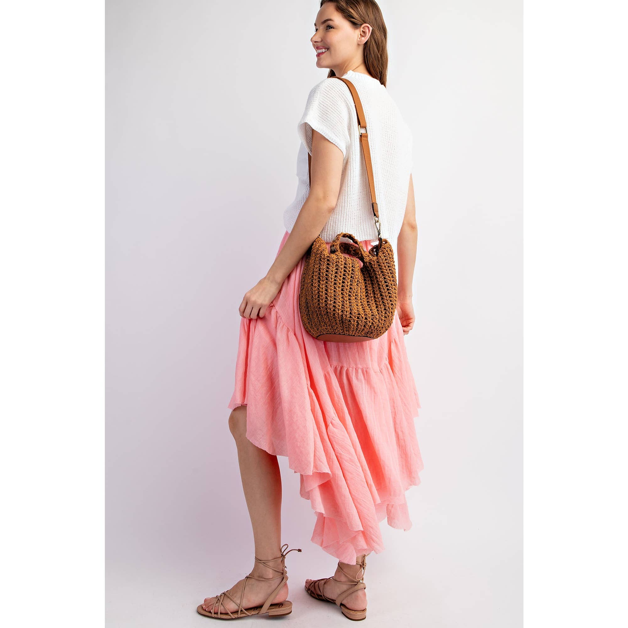 Sweet Generis - Wholesale Skirt - Women's - ASYMMETRICAL RAW-EDGE RUCHED UNEVEN HEMLINE SKIRT6