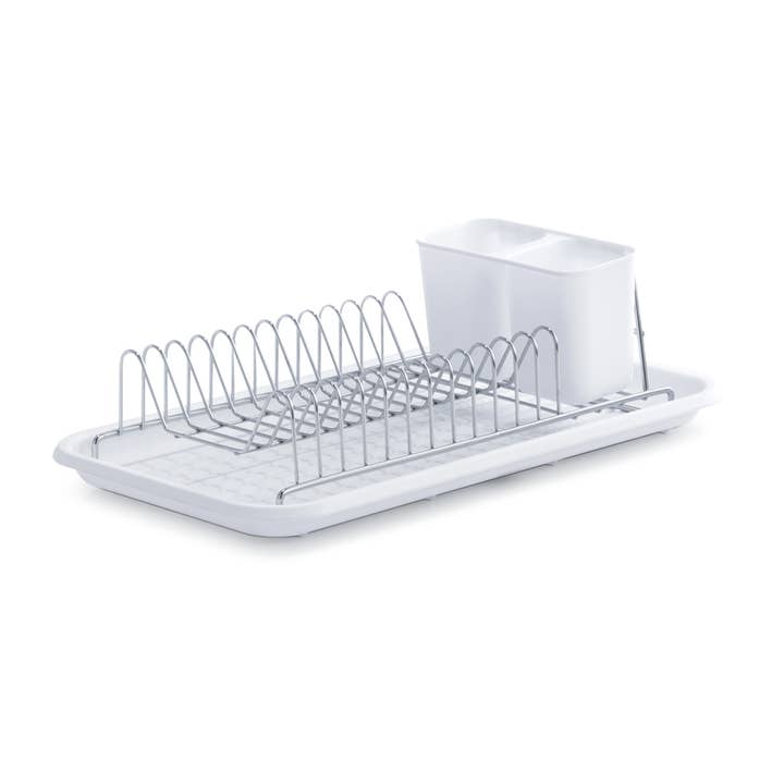 Dish drainer, metal/plastic, white for wholesale by Zeller Present
