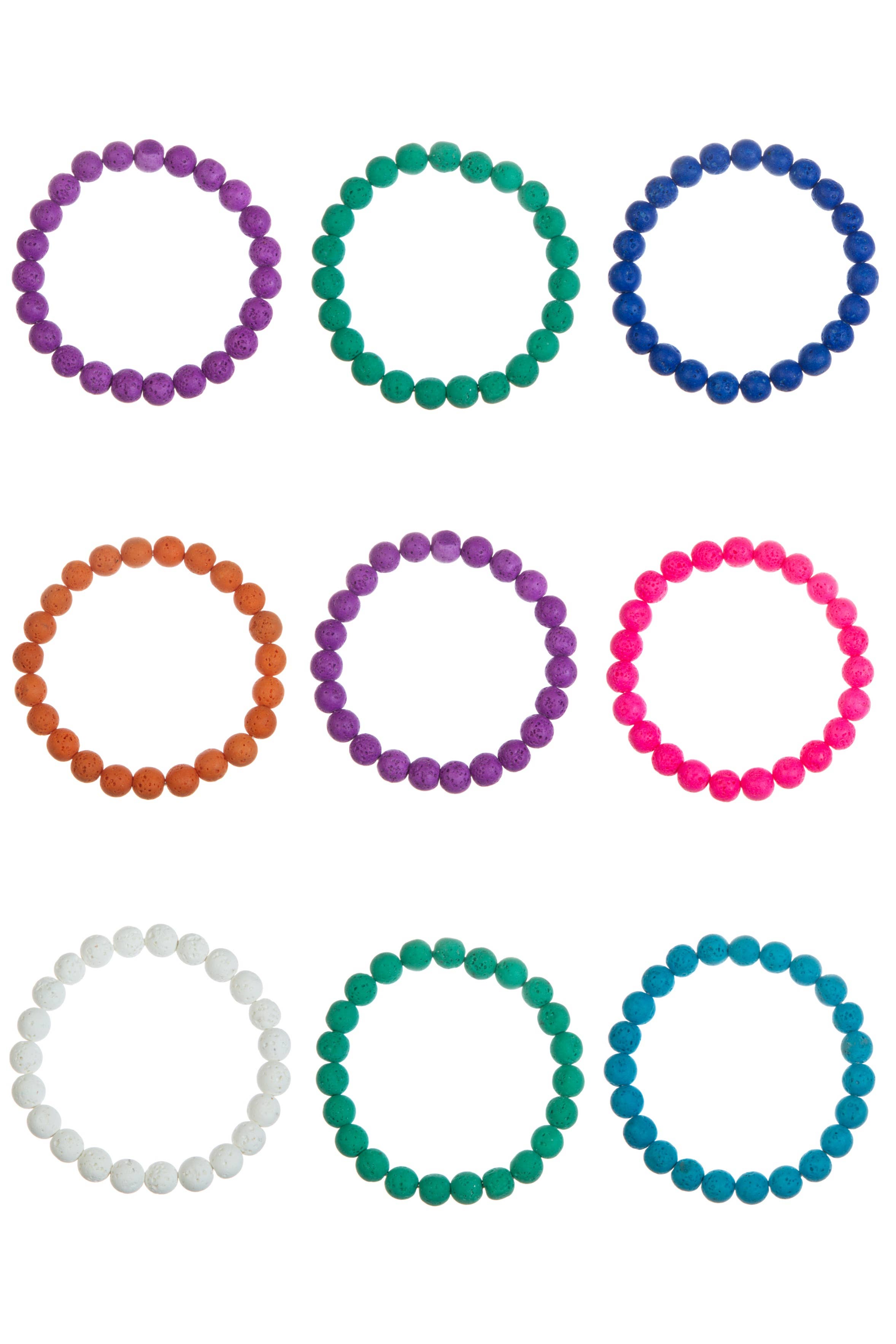 Ole - Wholesale Beaded Bracelet - Lava Stone Bead Bracelet B4044 - 8MM8